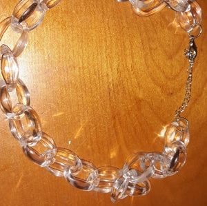 Papparazi silver/clear necklace